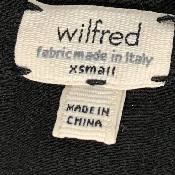 Aritzia Wilfred Blouse Half Button Front Long Sleeve Sheer Black Size XS - Picture 11 of 13